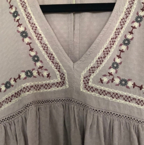 Knox Rose Peasant Top Lilac Purple Women's XL Boho Bohemian Embroidered Details - Picture 6 of 11